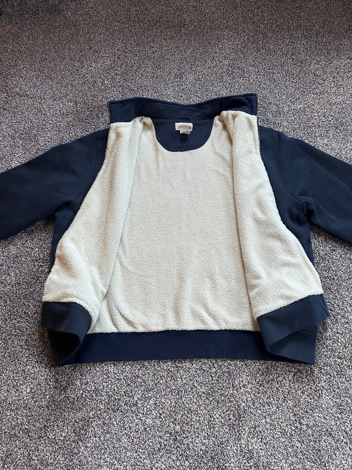 LL Bean Katahdin Iron Works Sherpa Lined Full Zip Sweatshirt Heavy XXL Reg - Thumbnail 4