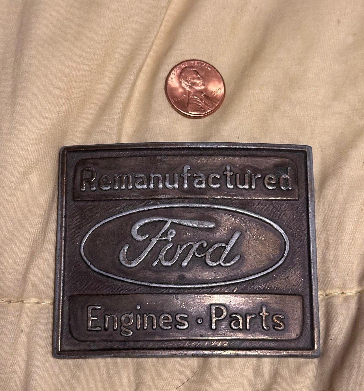 Vintage FORD REMANUFACTURED ENGINES & PARTS Belt Buckle.