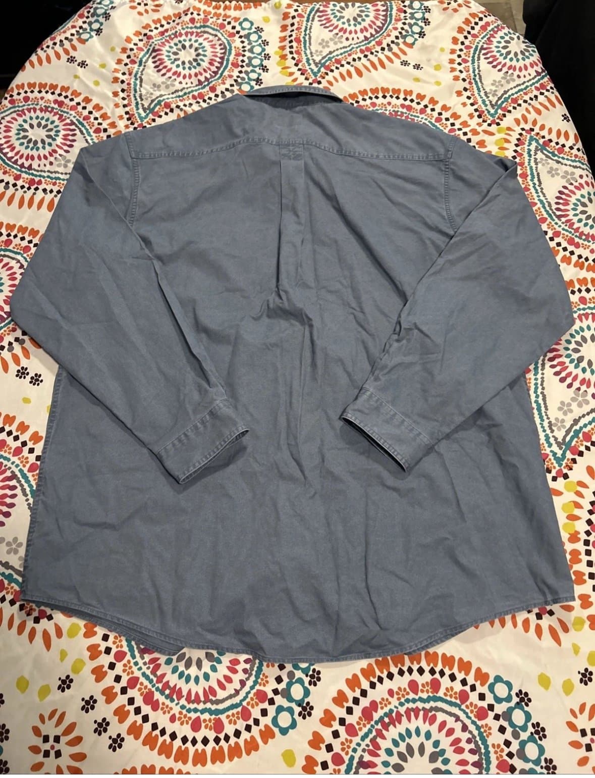 Mens LL Bean Blue Oxford Button Up Shirt Sz XL Tall XLT Traditional Fit Chambray - Thumbnail 4