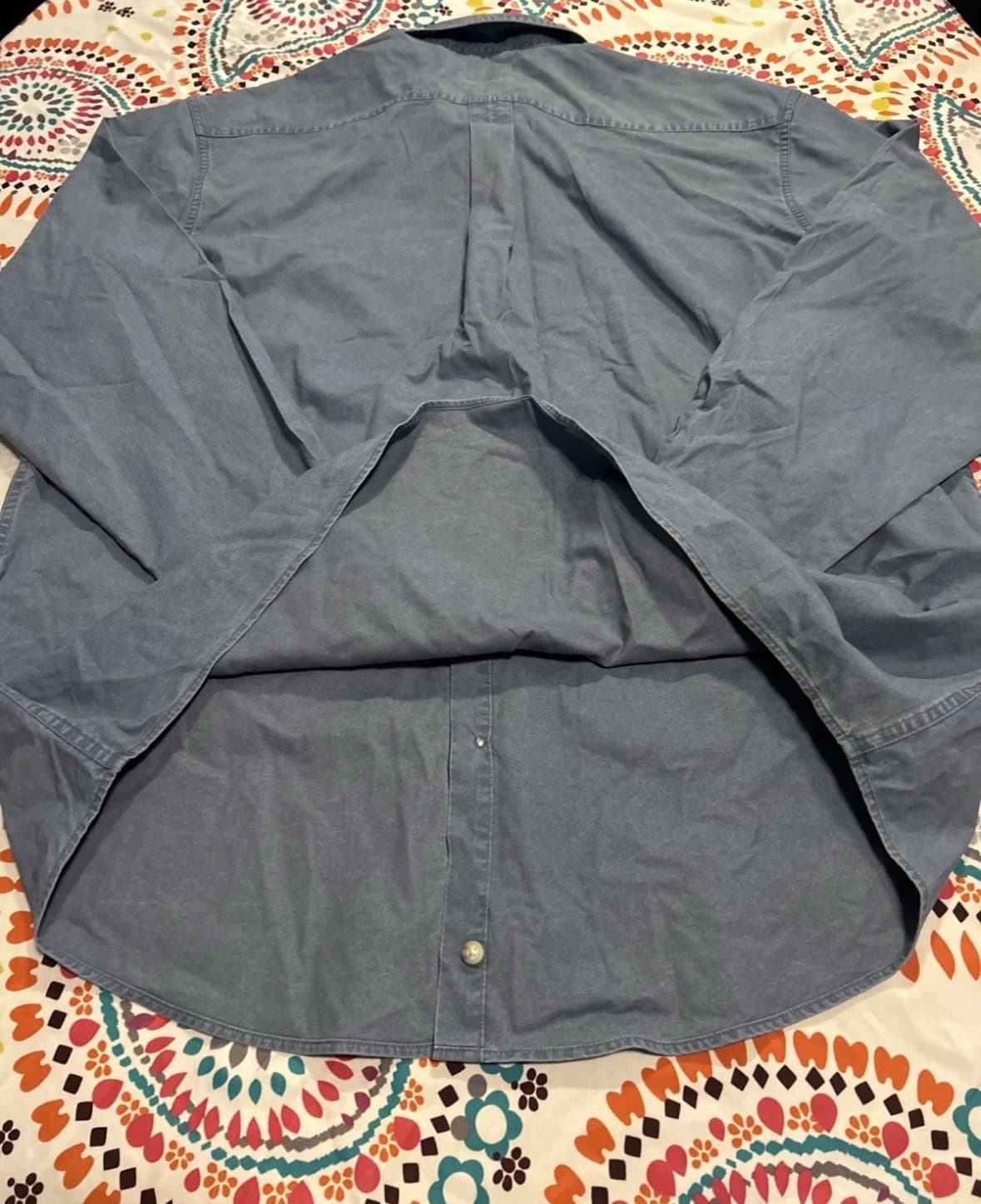 Mens LL Bean Blue Oxford Button Up Shirt Sz XL Tall XLT Traditional Fit Chambray - Thumbnail 5