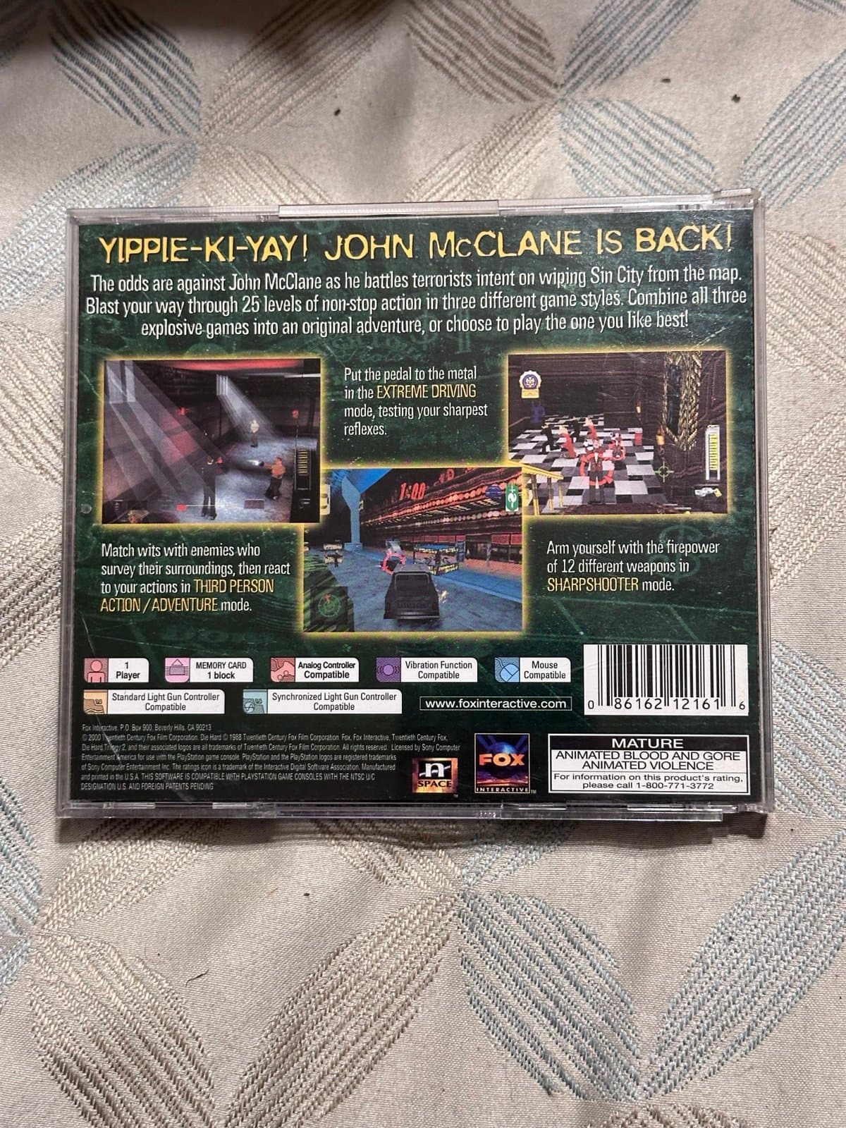 Die Hard Trilogy 2 Sony (Playstation PS1) CIB W/Reg Card. Black Label. Tested! - Thumbnail 2