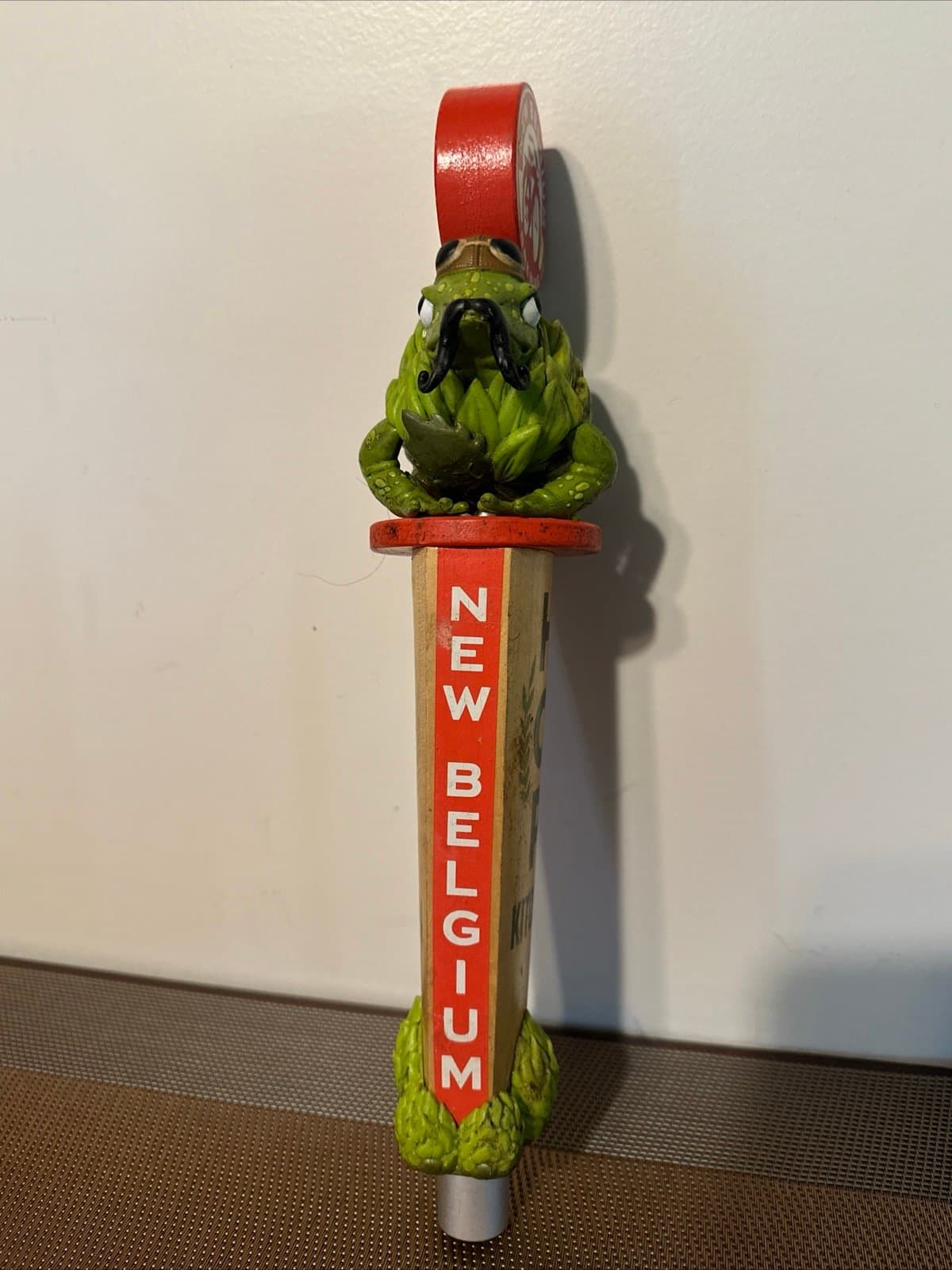 New Belgium Brewing HOP KITCHEN Figural Frog Craft Beer 12" Tap Handle - Thumbnail 3