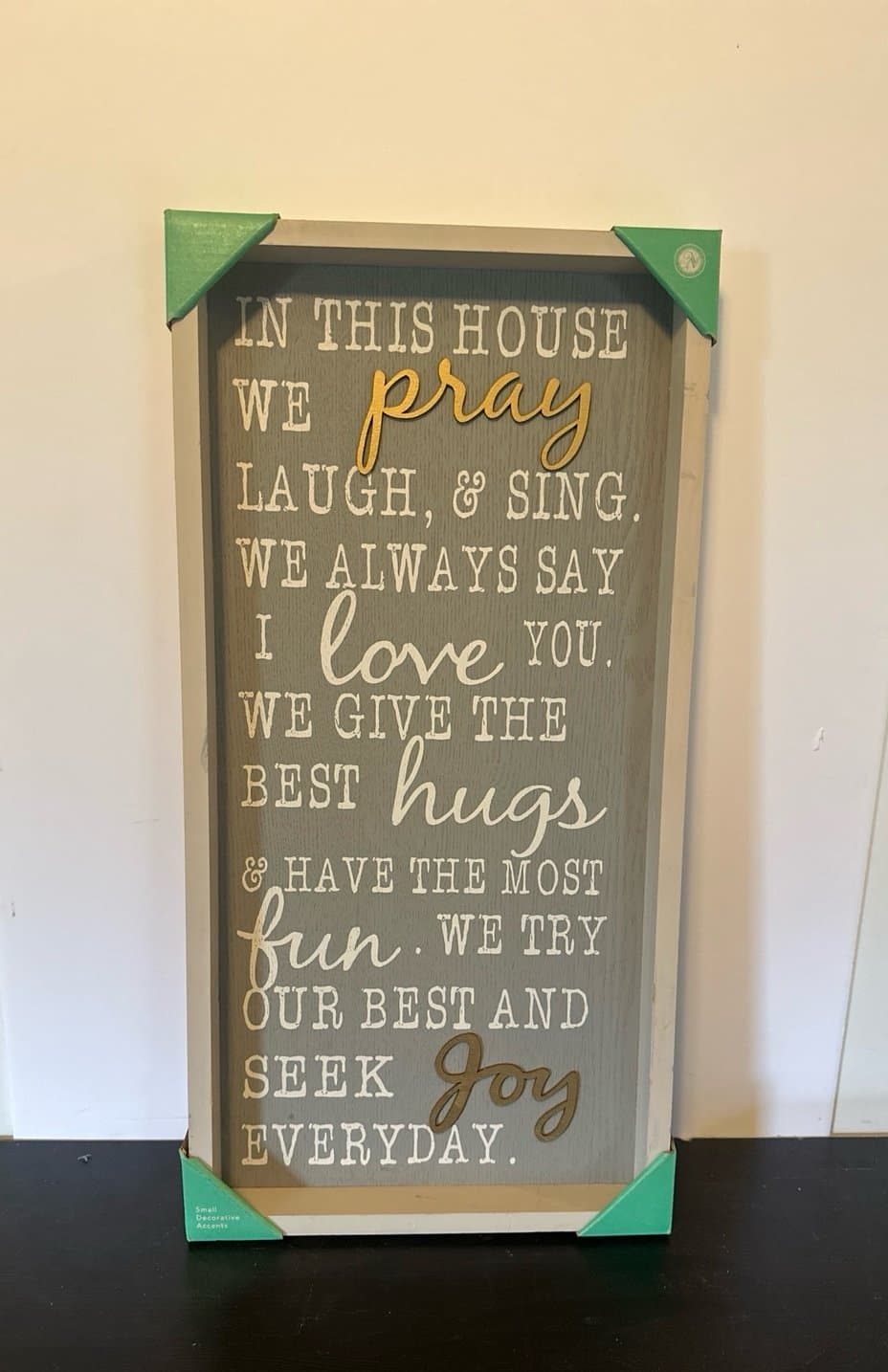 “In this House We Pray…” Wooden Wall Plaque/Decor, 20” X 10” BRAND NEW!!