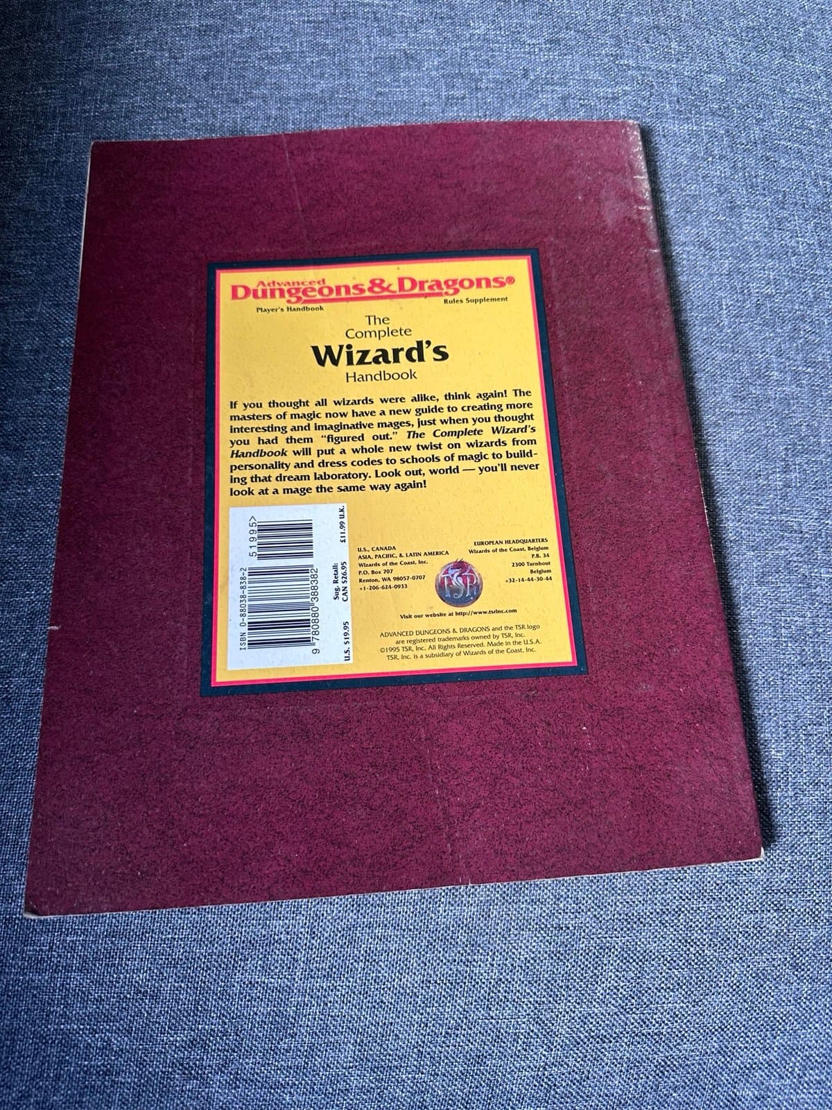 THE COMPLETE WIZARD'S HANDBOOK AD&D 2nd Edition Dungeons and Dragons Softcover - Thumbnail 2