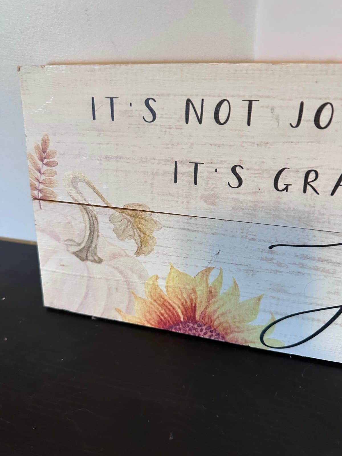 Sincere Surroundings Wooden Wall Plaque Grateful Joyful 24” X 7” - Thumbnail 3