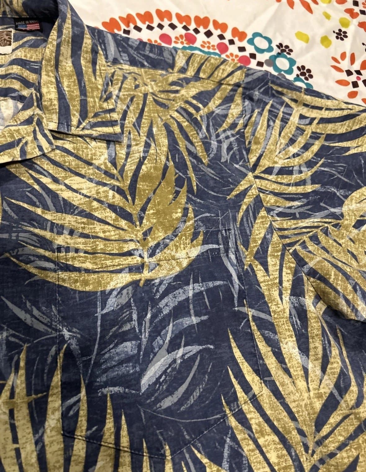 Vintage Kalaheo Hawaiian Shirt Size XL Made In Hawaii USA Style 802 Blue Beige - Thumbnail 3
