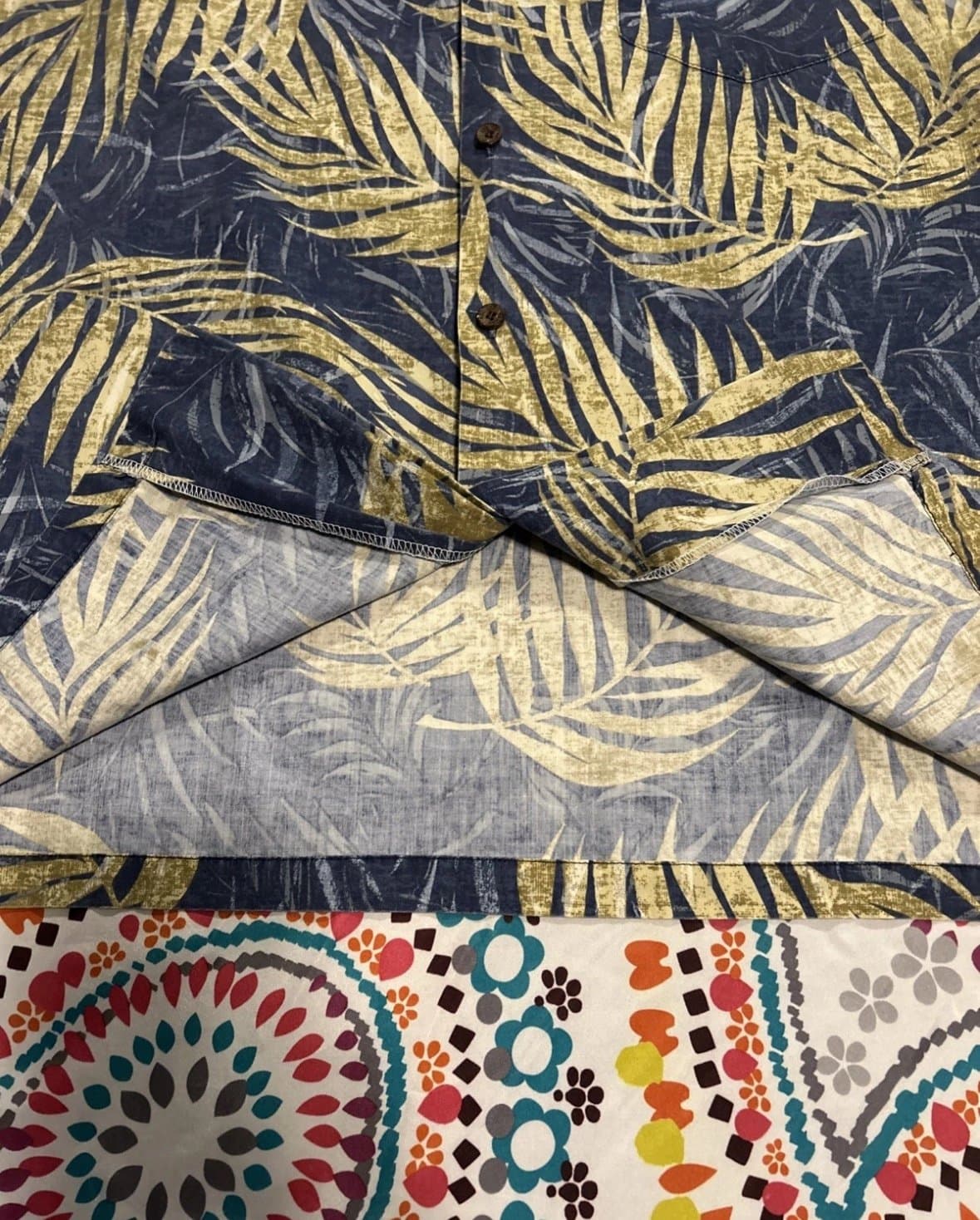 Vintage Kalaheo Hawaiian Shirt Size XL Made In Hawaii USA Style 802 Blue Beige - Thumbnail 5