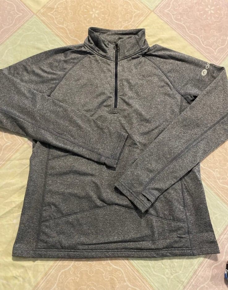 OROS Women's 1/4 Zip Black Pullover Athletic Thin Pad Insulated Sweatshirt XL