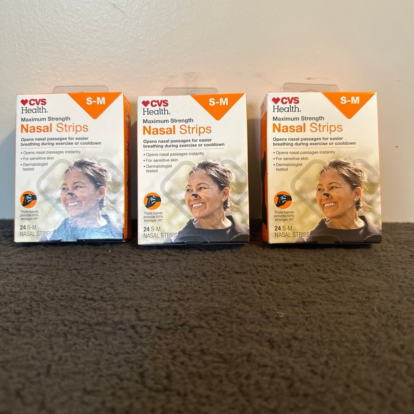 3-CVS Health Maximum Strength Nasal Strips, 24 Ct. Size S-M