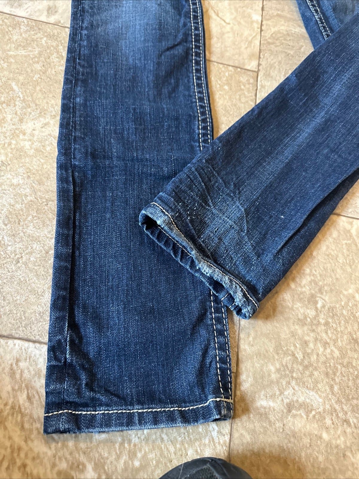 MEK Oaxaca Denim Distressed Low Rise Cigarette Skinny Leg Jeans 26X34 - Thumbnail 10