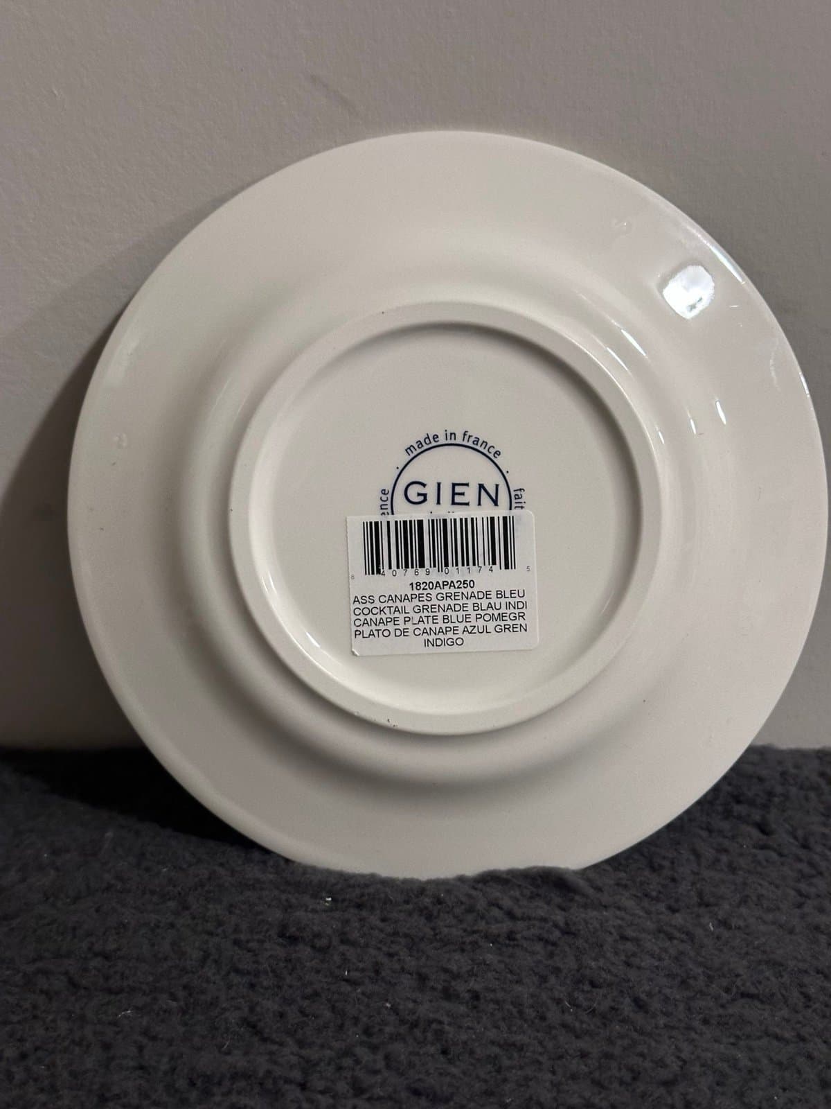 Gien Indigo Canape Blue Arabesque 6 1/2” Bread & Butter Plate P6213 NEW!! - Thumbnail 2