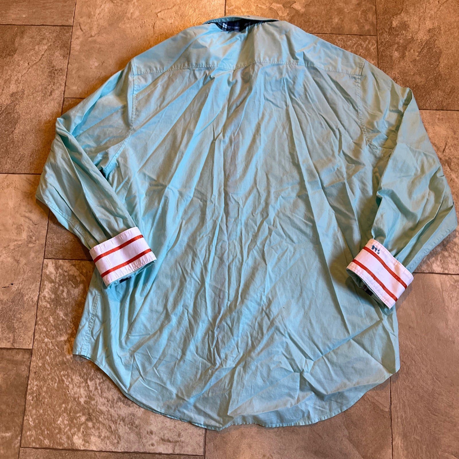 Robert Graham X Aqua Button Up Flip Cuff Long Sleeve Dress Shirt Men’s XXL - Thumbnail 7