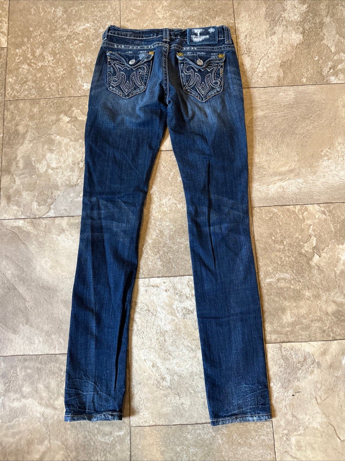 MEK Oaxaca Denim Distressed Low Rise Cigarette Skinny Leg Jeans 26X34 - Thumbnail 3