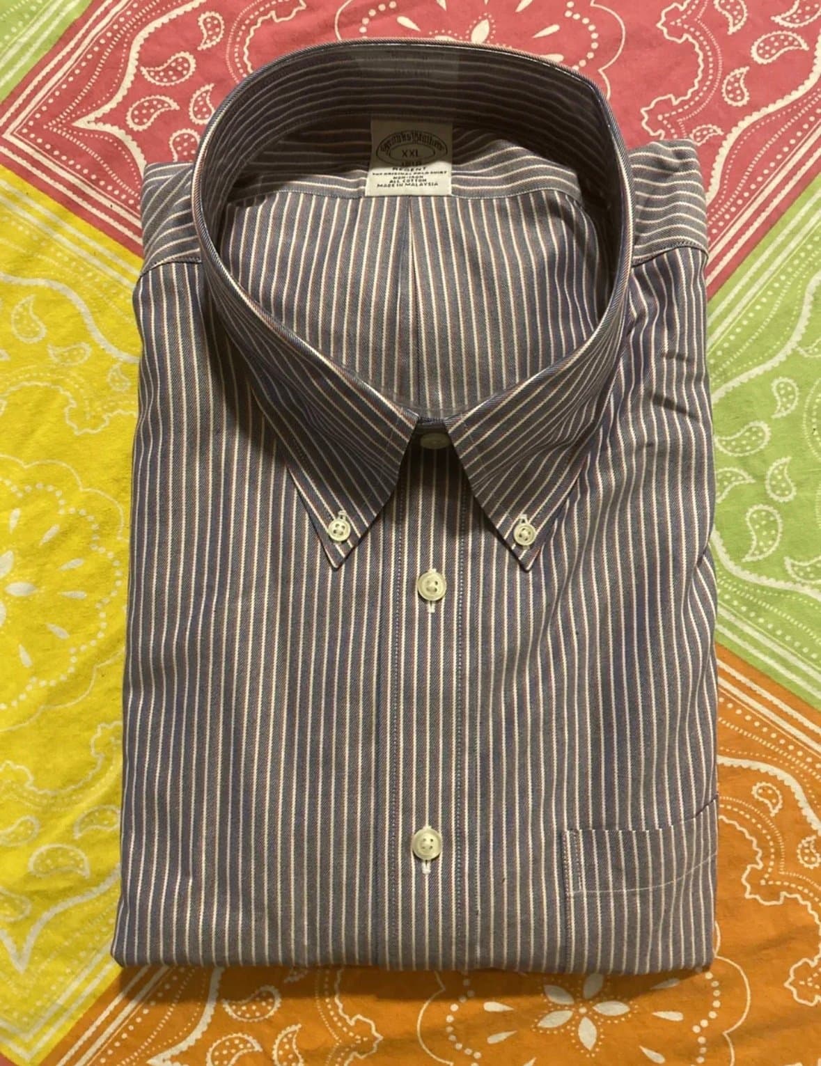 Brooks Brothers Long Sleeve Button Shirt Regent NWT XXL red white blue stripe