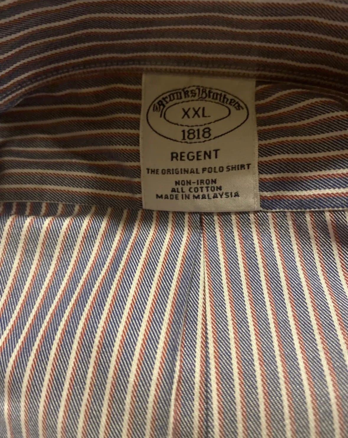 Brooks Brothers Long Sleeve Button Shirt Regent NWT XXL red white blue stripe - Thumbnail 2