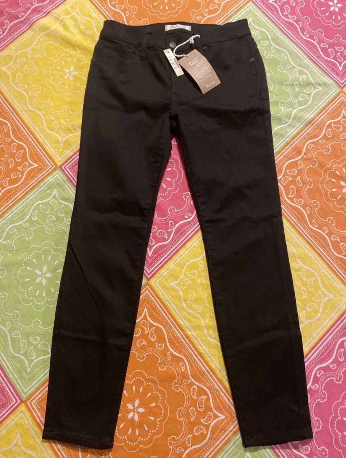 Madewell 8" Skinny Jeans in Carbondale Wash Black Size 27 Petite Style J9158 NWT