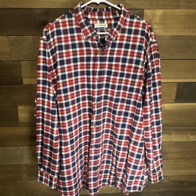 Magellan Outdoors Men's Red Plaid Flannel Shirt Button Down Size 2XL