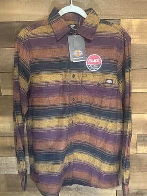 Dickies Men’s Flannel Button Up Shirt Long Sleeve Size S