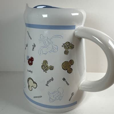Disney Store Mickey Mouse & Friends Ceramic Beverage Pitcher 8" BREAKFAST THEME - Thumbnail 4