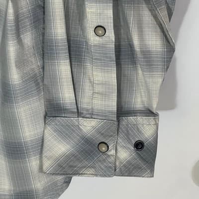 Walls Mens Grey Plaid Long Sleeve Snap Front Work Shirt Size Large - Thumbnail 3
