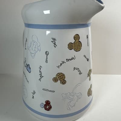 Disney Store Mickey Mouse & Friends Ceramic Beverage Pitcher 8" BREAKFAST THEME - Thumbnail 2