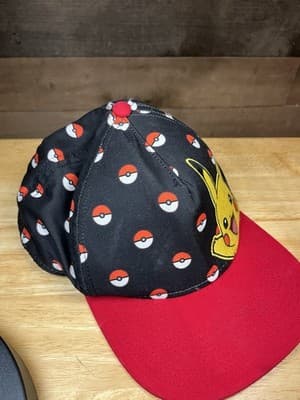 Nintendo Pokémon Pikachu Snapback Hat Red Black Poké Ball Adjustable - Thumbnail 2