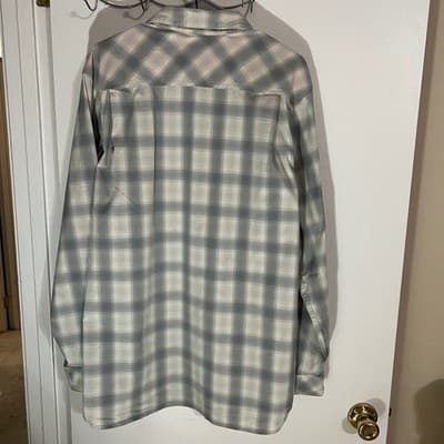Walls Mens Grey Plaid Long Sleeve Snap Front Work Shirt Size Large - Thumbnail 6