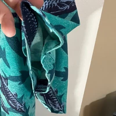 Vintage Columbia Mens Teal Fish Shark Print Rayon Linen Short Sleeve Shirt XXL - Thumbnail 4