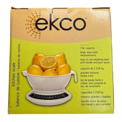 Ekco Kitchen Scale 5 lb Capacity Mechanical Analog with Removable Bowl 1094909 - Thumbnail 2