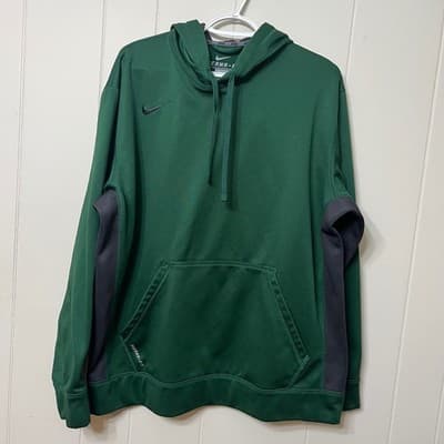 Nike Therma Fit Green Gray Athletic Hoodie Pullover Men XL Therma-FIT