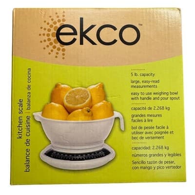 Ekco Kitchen Scale 5 lb Capacity Mechanical Analog with Removable Bowl 1094909