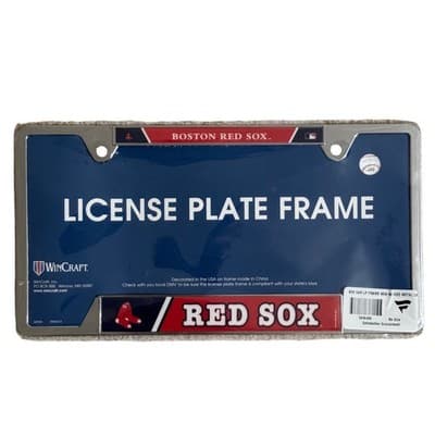 WinCraft Boston Red Sox MLB License Plate Frame Metal Chrome Silver Fanatics NEW
