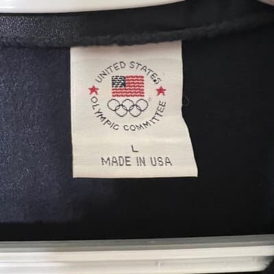 USA Olympic Team Jacket Navy Blue Track Zip Up Athletic Coat Men's Size L - Thumbnail 3