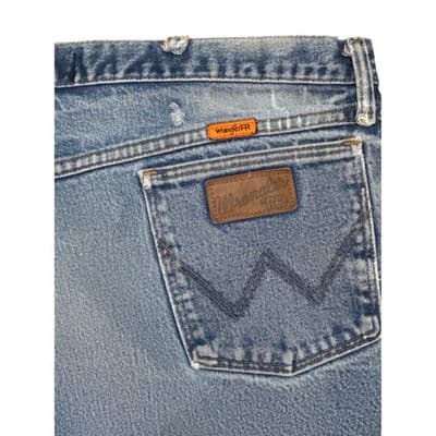 Wrangler FR Flame Resistant Denim Jeans Mens 42x34 Blue Workwear Distressed - Thumbnail 9