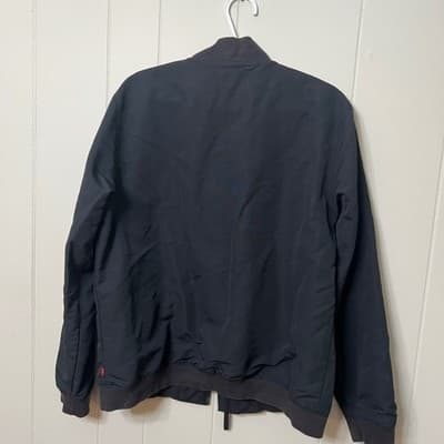 Levi Strauss Co Bomber Jacket Black Full Zip Mens Size L Ribbed Collar Cuffs - Thumbnail 4