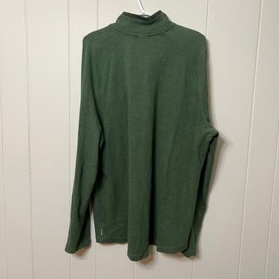 MADE by Cam Newton Men's Green Heathered 1/4 Zip Pullover Pocket Sweatshirt 2XL - Thumbnail 2