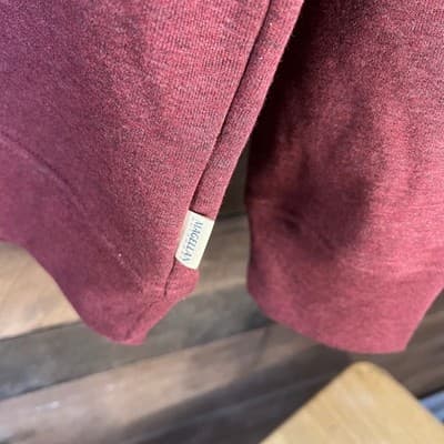 Magellan Outdoor Men's Classic Fit Burgundy Snap Neck Pullover Sweatshirt Size L - Thumbnail 4