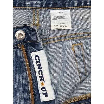 Cinch Up Men's 44x34 Western Bootcut Jeans Cowboy Rodeo Heavy Denim White Label - Thumbnail 2