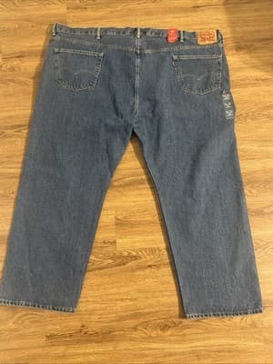 Levi’s 505 Regular Fit Straight Leg Jeans Men’s Blue Denim 58x30 – NWT New - Thumbnail 6