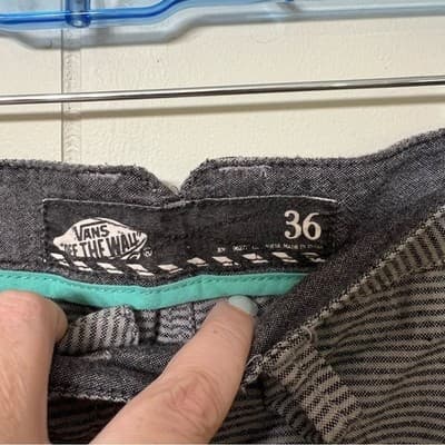 Vans Off The Wall Striped Chino Walkshorts Skate Shorts Grey Men's Size 36 - Thumbnail 4