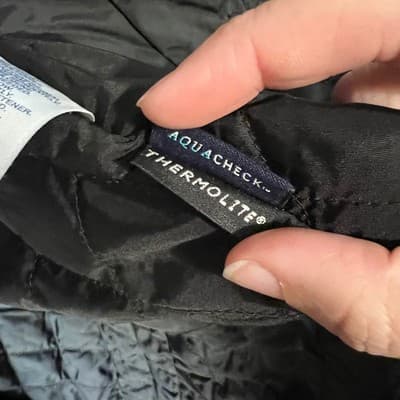 Lands End ECU Mens Black Insulated Rain Jacket Water-Resistant Thermolite Size L - Thumbnail 7