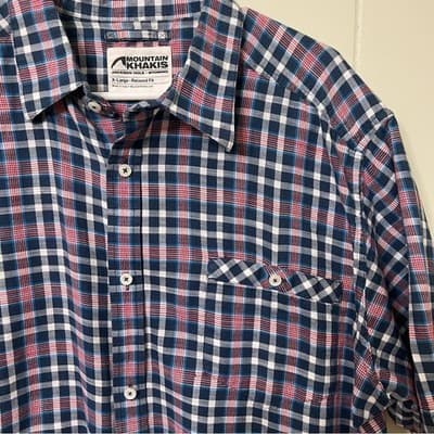 Mountain Khakis Shoreline Shirt Plaid Short Sleeve Button Down Relaxed Mens XL - Thumbnail 2