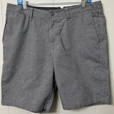 Vans Off The Wall Striped Chino Walkshorts Skate Shorts Grey Men's Size 36