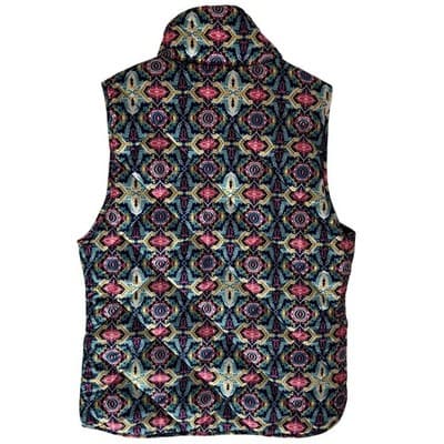 Peach Love California Womens Quilted Puffer Vest Navy Pink Size Medium - Thumbnail 4