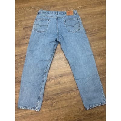Levi Strauss 550 Relaxed Fit Jeans Mens W36 L32 Light Wash Denim - Thumbnail 2