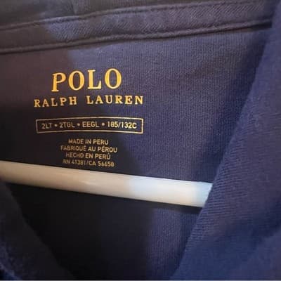 Polo Ralph Lauren Navy Blue Lightweight Cotton Jersey Hoodie Red Pony Men's 2XLT - Thumbnail 2