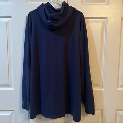 Polo Ralph Lauren Navy Blue Lightweight Cotton Jersey Hoodie Red Pony Men's 2XLT - Thumbnail 8