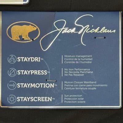 Jack Nicklaus Mens Golf Shorts 44 Caviar Black StayDri Performance NWT - Thumbnail 4