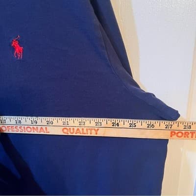 Polo Ralph Lauren Navy Blue Lightweight Cotton Jersey Hoodie Red Pony Men's 2XLT - Thumbnail 3
