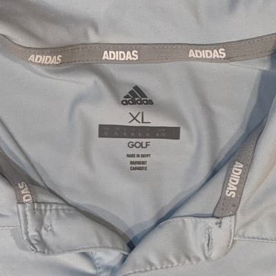Adidas Golf Mens XL Light Blue Short Sleeve Performance Polo Shirt - Thumbnail 2